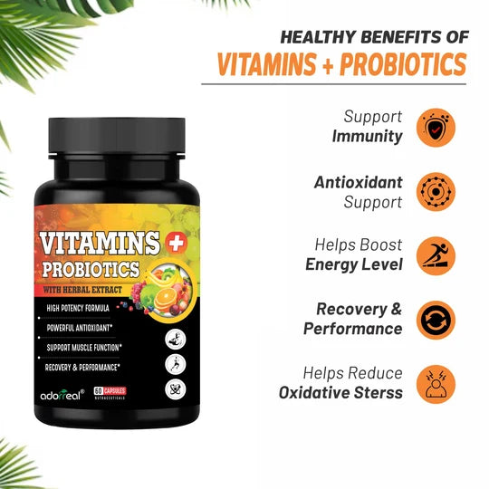 Adorreal Vitamins + Probiotics Capsule | 60 Capsules