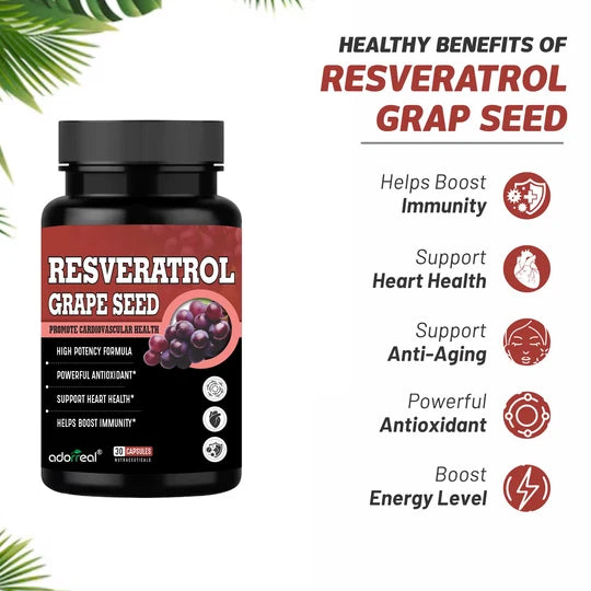 Adorreal Resveratrol Grape Seed Capsule | 60 Capsules