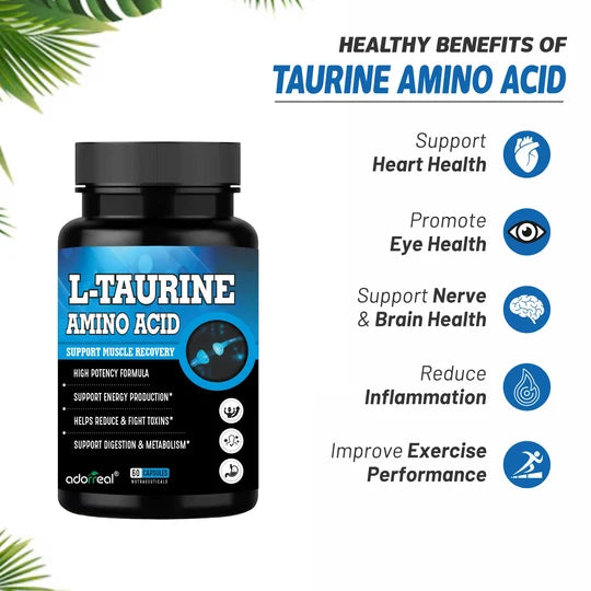 Adorreal L-Taurine Amino Acid Capsule | 60 Capsules