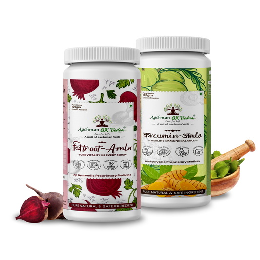Aachman Veda Beetroot & Curcumin Amla Extract Powder - 100 Gram Each - Combo