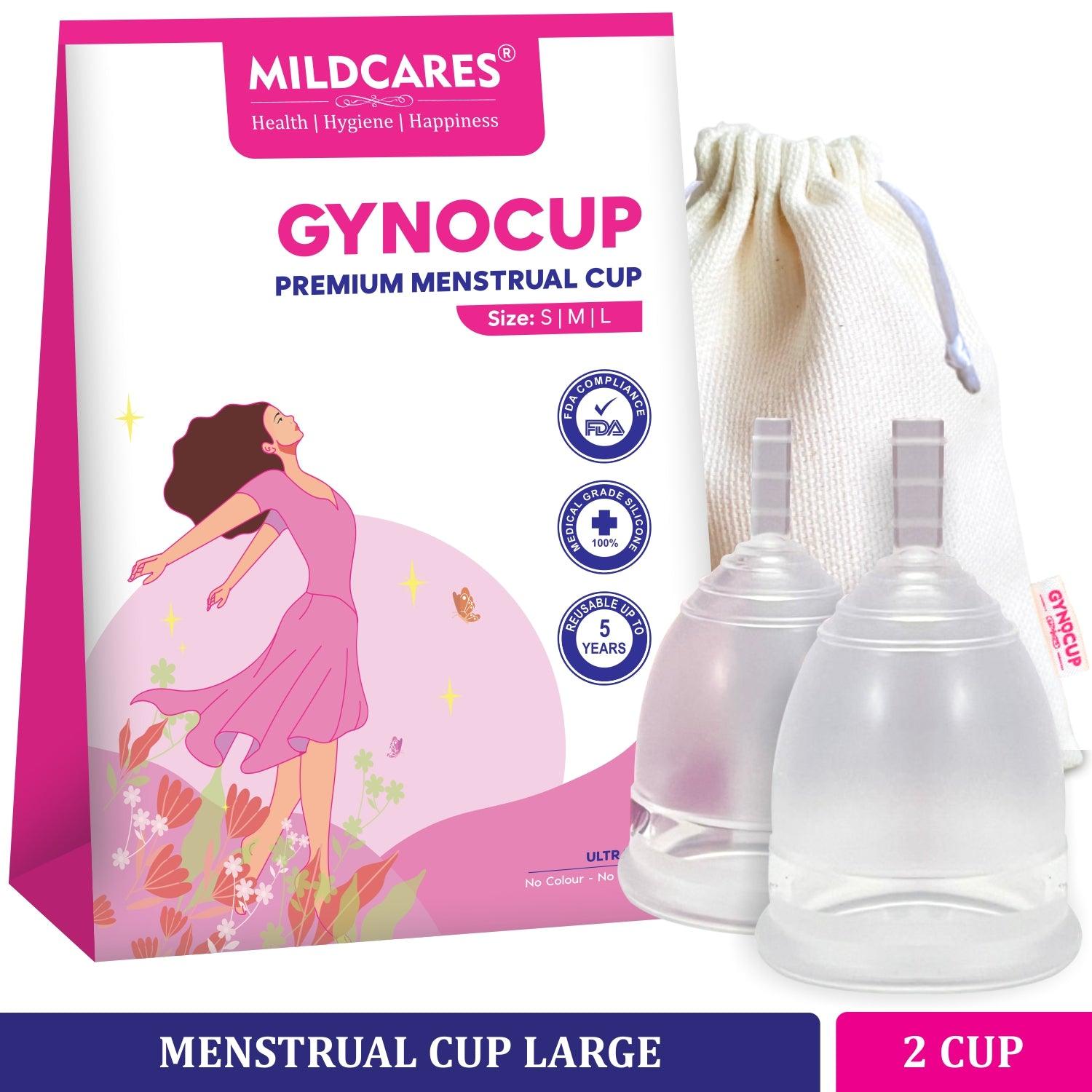 Mildcares Reusable Menstrual Cup for Women with Pouch Pack of 2