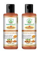 Bhudevam Naturals Khadi Honey Almond Shampoo for Soft, Silky & Shiny Hair- 420ML (Pack of 2)