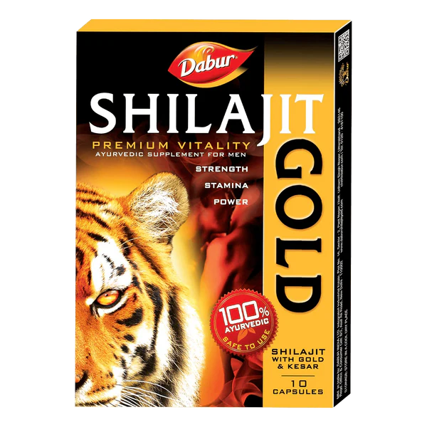 Dabur Shilajit Gold Vitality Capsules for Men | For Immunity, Strength, Stamina & Power- Pack of 30 Capsules+6 Capsules Free