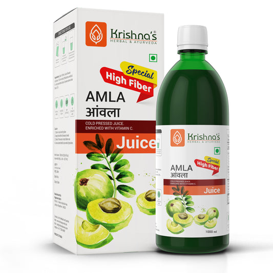 Krishna's Herbal & Ayurveda Premium Amla High Fibre juice 1000ml - Pack of 2