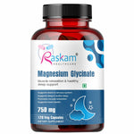 Raskam High Absorption Magnesium Glycinate -120 Vegetable Capsules ,750mg