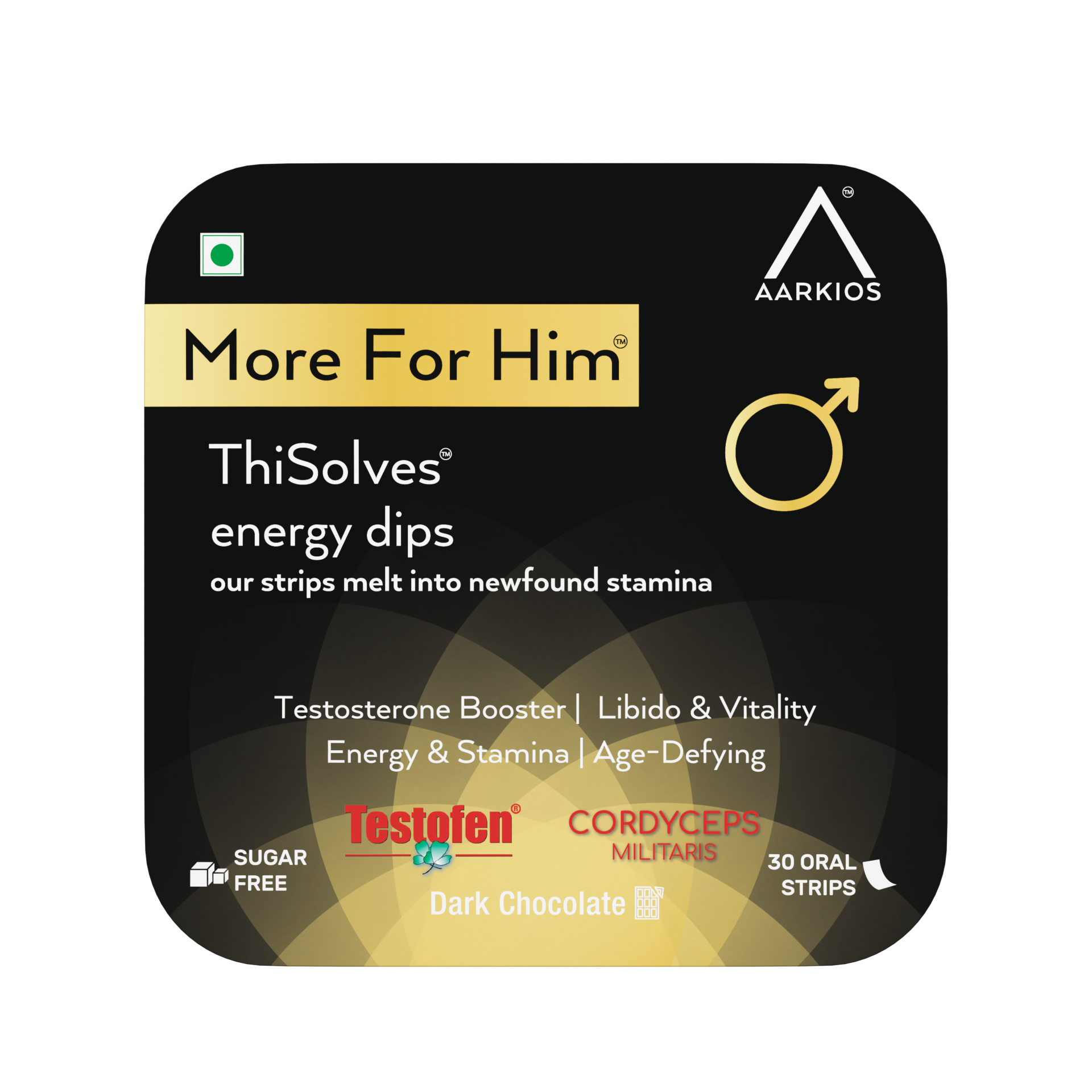 Aarkios More For Him ThiSolves I Disintegrating Strip Dark Chocolate Sugar Free - 30 Oral Strip