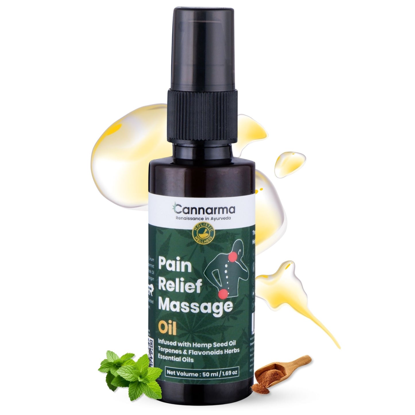 Cannarma Pain Relief Massage Oil for Bone, Back & Joint Pain - (50 ml)