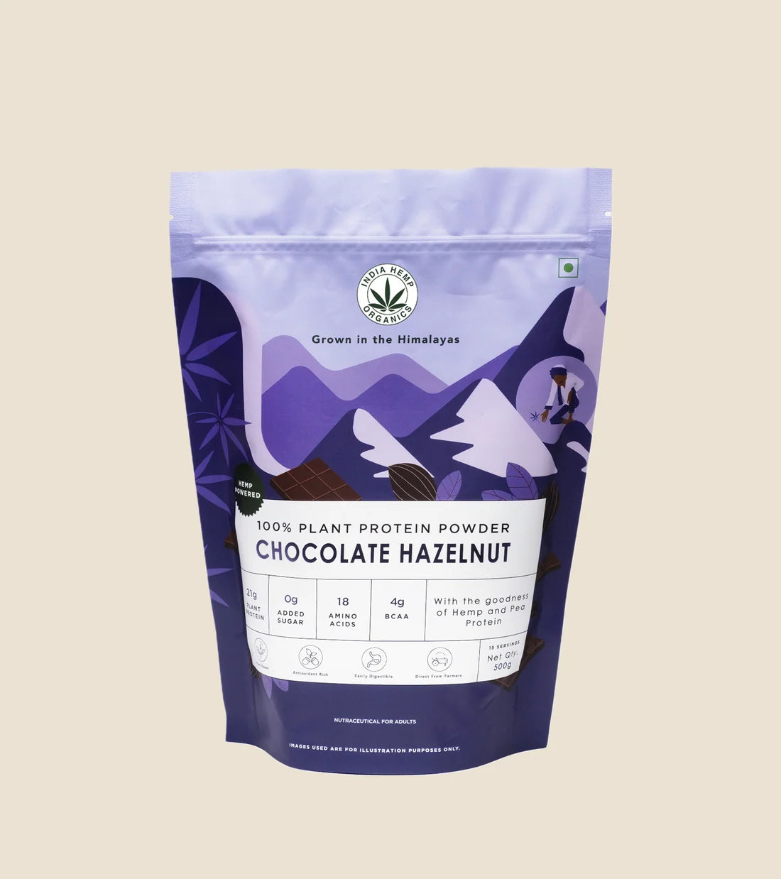India Hemp Organics Hemp Protein Powder - Chocolate Hazelnut