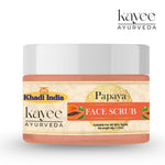 Kayee Ayurveda Papaya Herbal Face Scrub | Papaya Facial Exfoliator for Deep Cleansing, Skin Polishing & Removing Dull Surface Buildup | Helps Improve the Appearance of Uneven & Dull-Looking Skin | Suitable for Regular Skincare
