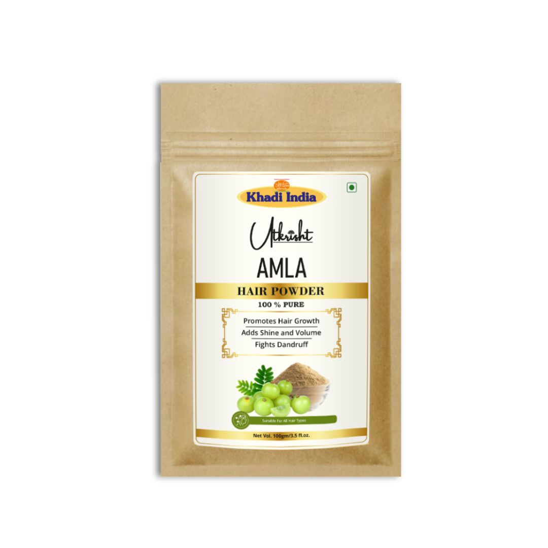 Khadi Amla Powder for Hair & Scalp | 100% Natural Indian Gooseberry Powder | Hair Fall, Hair Strength & Scalp Care | Helps Improve Hair Texture & Shine | Natural Hair Pack | For All Hair Types | 100 gm