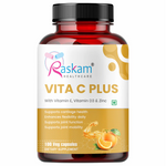Raskam Vita C Plus - 100 Capsules - Antioxidant & Immune Support - Overall Health - Skin Anti-Ageing -Supports Healthy Skin & Joints