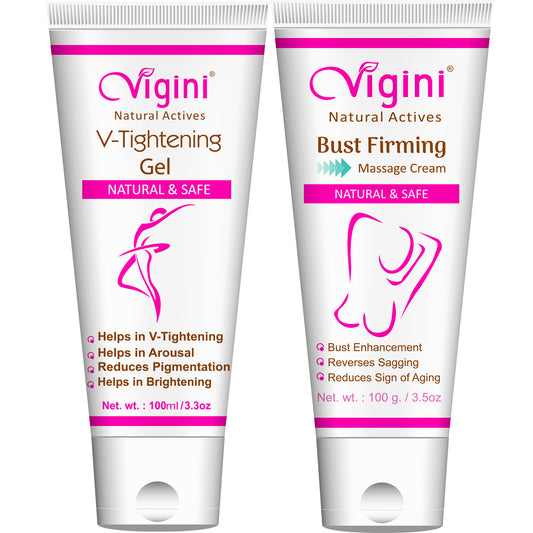 Vigini Vaginal V Tightening Lightening Moisturizing Gel + Bust Firming Breast Enlargement Cream