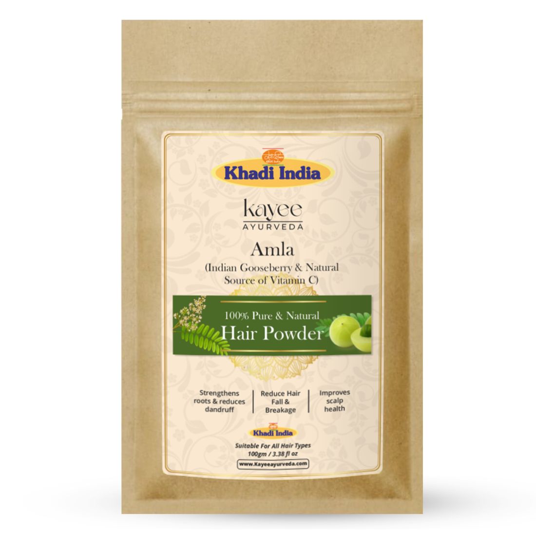 Kayee Ayurveda Amla Powder for Hair, Herbal Hair Care Powder for Nourishment & Scalp Care, Helps Improve the Appearance of Dry, Dull & Weak-Looking Hair, Ayurvedic-Inspired Hair Care for Men & Women | 100 g