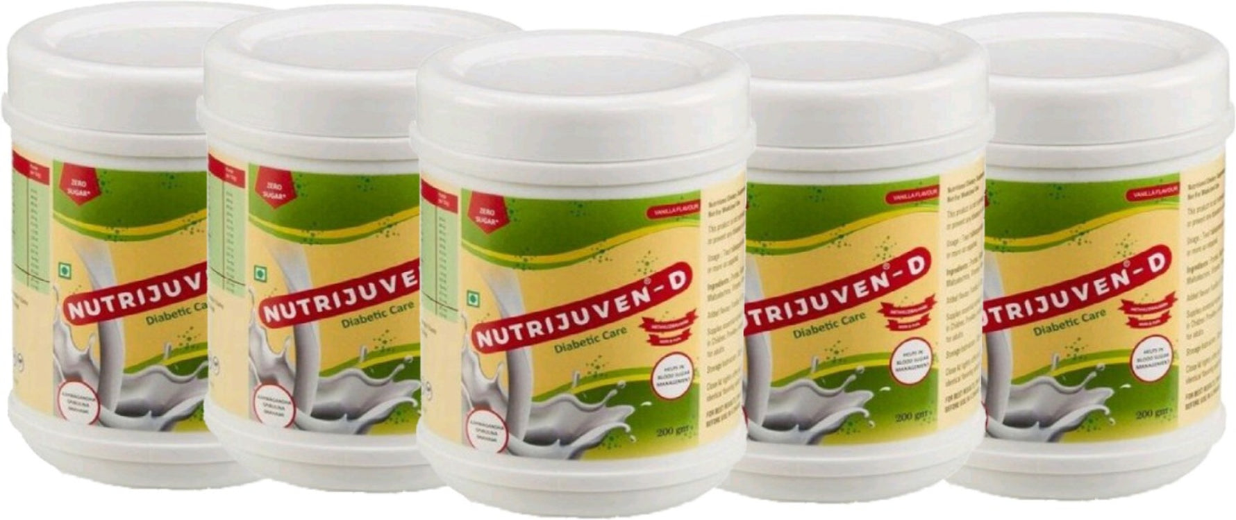 Nutrijuven - D Diabetic Care Powder (200gm Each) Zero Sugar Vanilla