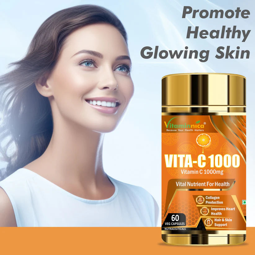 Vitaminnica Vita C 1000mg - Advanced Immune Support & Antioxidant, 60 Capsules