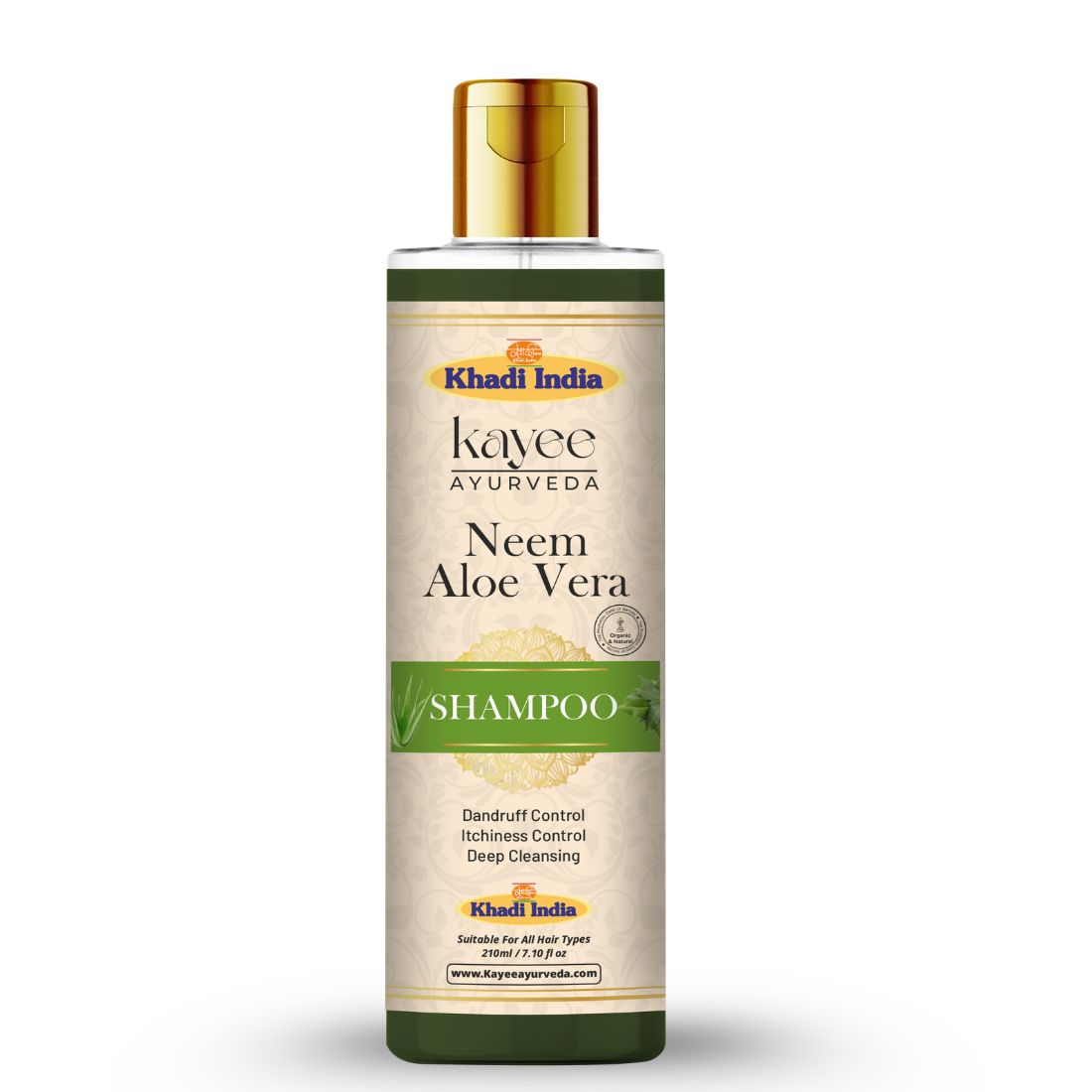 Kayee Ayurveda Neem Aloe Vera Shampoo for Men & Women | Herbal Hair Cleanser for Scalp Care | Neem & Aloe Vera Formula Helps Cleanse Dirt, Excess Oil & Impurities While Maintaining Soft, Fresh & Manageable Hair | 210 ml