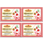 Bhudevam Naturals Khadi Strawberry Handmade Bath Soap for Soft, Smooth & Radiant Skin- 500GM (Pack of 4)