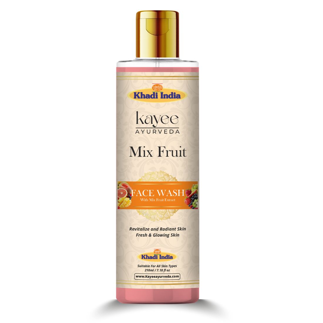 Kayee Ayurveda Mix Fruit Face Wash for Men & Women | Herbal Fruit-Enriched Facial Cleanser for Daily Skin Care | Helps Remove Dirt, Excess Oil, Sweat & Impurities While Leaving Skin Fresh, Soft, Smooth & Healthy-Looking | 210 ml