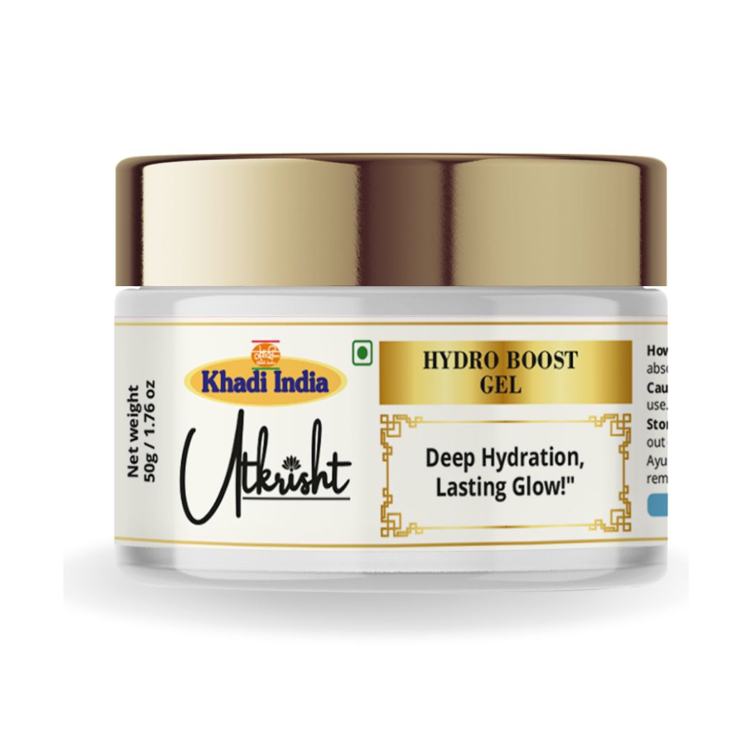 Khadi Hydro Boost Face Gel | Deep Hydration, Skin Plumping & Glow | Lightweight Non-Sticky Moisturizing Gel | For Men & Women - 50GM