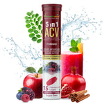 Vitaminnica ACV Moringa 5-in-1 Effervescent Tablets - Mixberries Weight & Detox, 15 Count