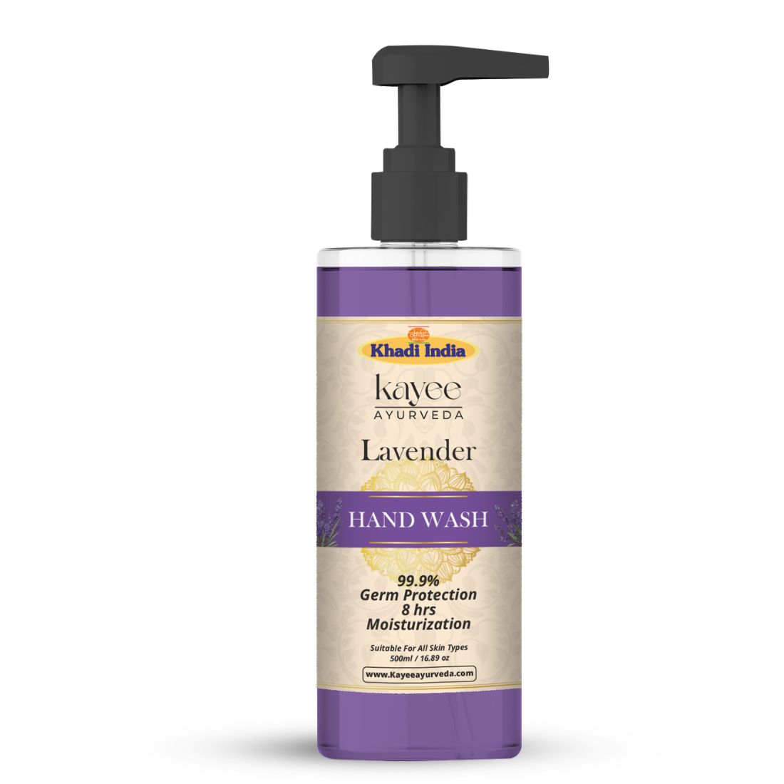 Kayee Ayurveda Lavender Hand Wash | Gentle Herbal Liquid Hand Wash with Lavender | Cleansing Hand Wash for Clean, Fresh & Soft-Feeling Hands | Daily Hand Hygiene with Refreshing Floral Fragrance | Suitable for Everyday Use | 500 ml