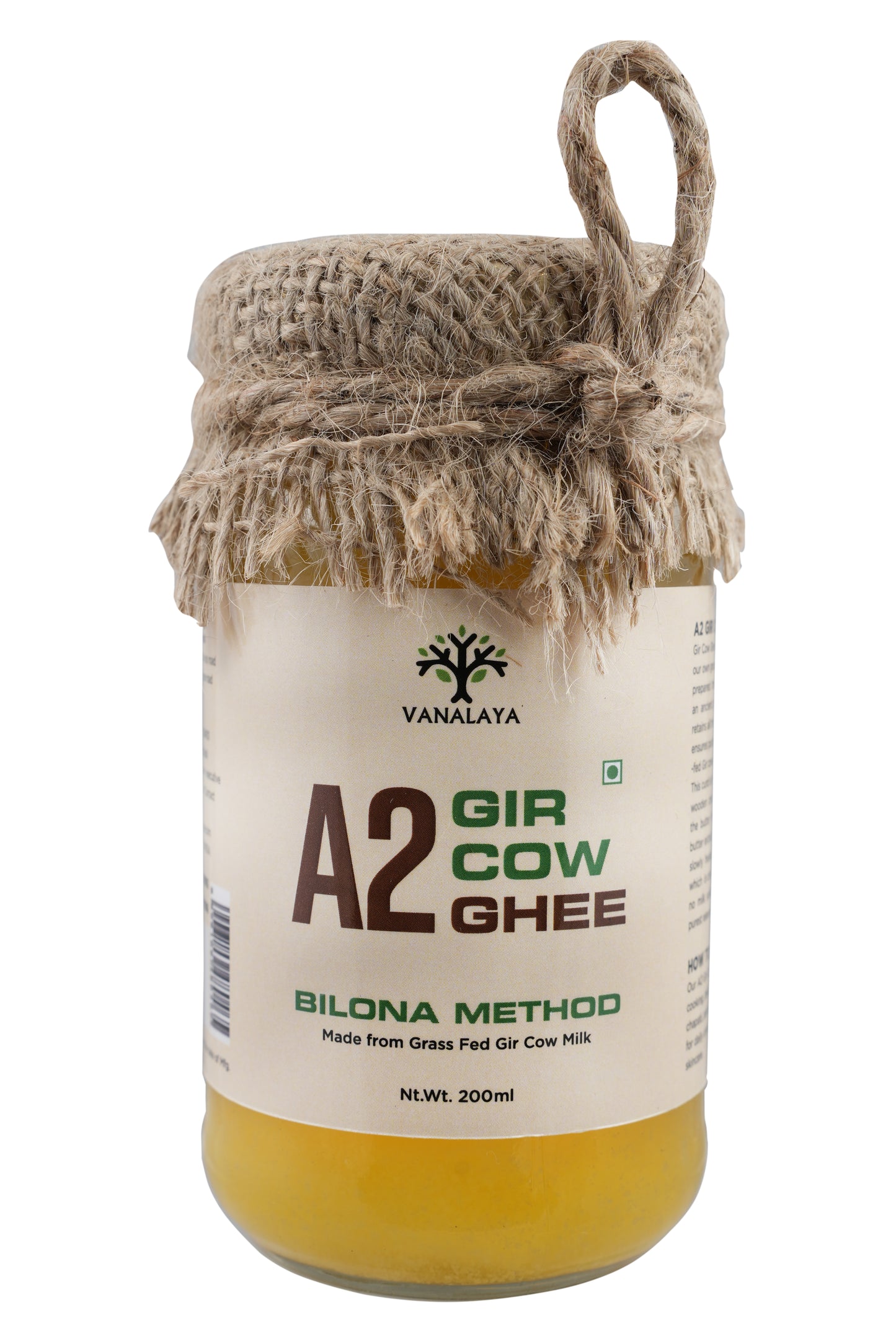 Vanalaya A2 Gir Cow ghee from A2 Milk Prepared by Traditional Bilona Method