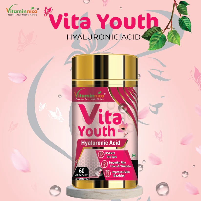 Vitaminnica Vita Youth Capsules - Natural Anti-Aging & Skin Elasticity Support, 60 Count