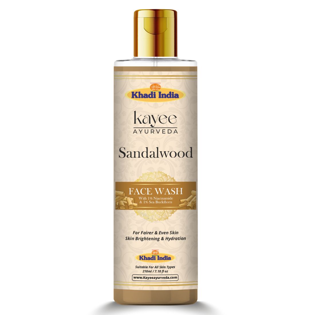 Kayee Ayurveda Sandalwood Herbal Face Wash for Daily Facial Care | Traditional Chandan Facial Cleanser for Oily, Dull & Combination Skin | Helps Remove Dirt, Sweat & Surface Impurities While Supporting Soft, Smooth & Refreshed Skin | 210 ml