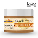 Kayee Ayurveda Sandalwood Herbal Face Scrub | Chandan Facial Exfoliator for Gentle Dead Skin Removal, Skin Polishing & Deep Cleansing | Helps Improve the Appearance of Dull & Rough-Looking Skin | Leaves Face Soft, Smooth & Naturally Radiant