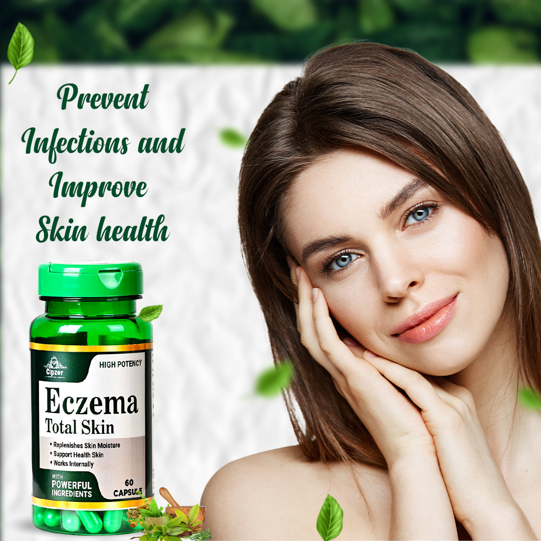 Cipzer Eczema Total Skin 60 Capsules | Natural Skin Support For Itching, Rashes & Healthy Skin