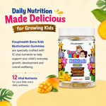 Fixuphealth Multivitamin Gummies for Kids with 12 Vitamins & Minerals, Vitamin C, Iron, Zinc, Magnesium & Vitamin D2 | Gummy Bear Multivitamin for Kids 2-6 Years | Mango Flavored 30 Gummies