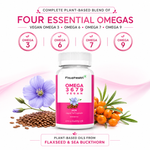 Fixuphealth Omega 3 6 7 9 Vegetarian Capsules with Flaxseed Oil & Sea Buckthorn Capsule | Vegan Plant Based Omega Supplement for Hair, Skin, Brain, Muscle, Bone & Joint Health | 60 Veg Capsules