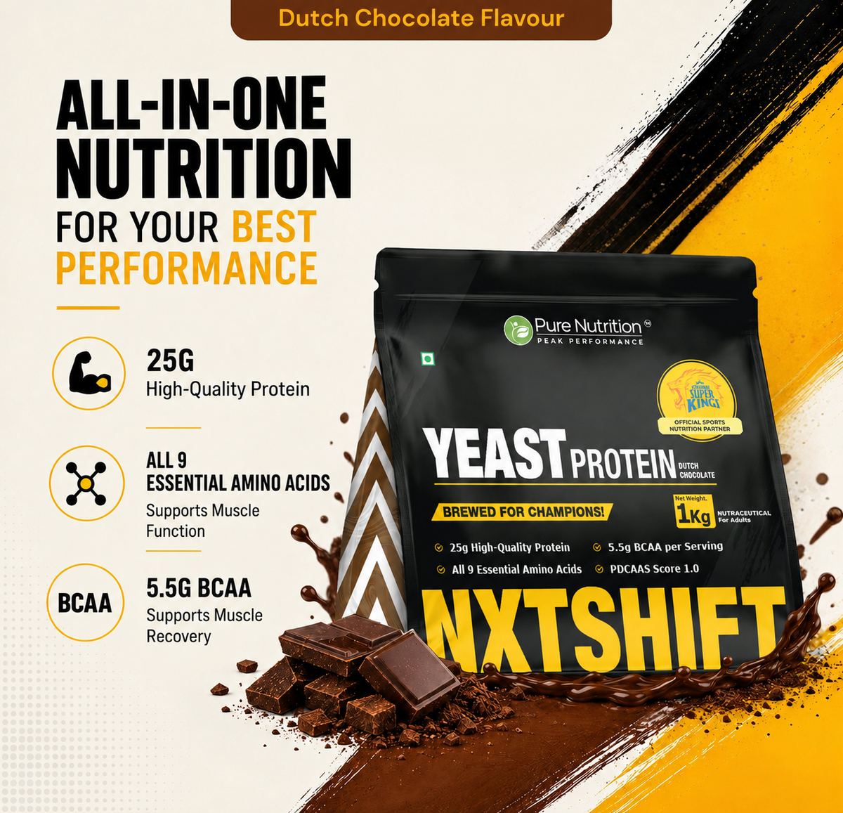 CSK Limited Edition Pure Nutrition Yeast Protein Chocolate - 1kg