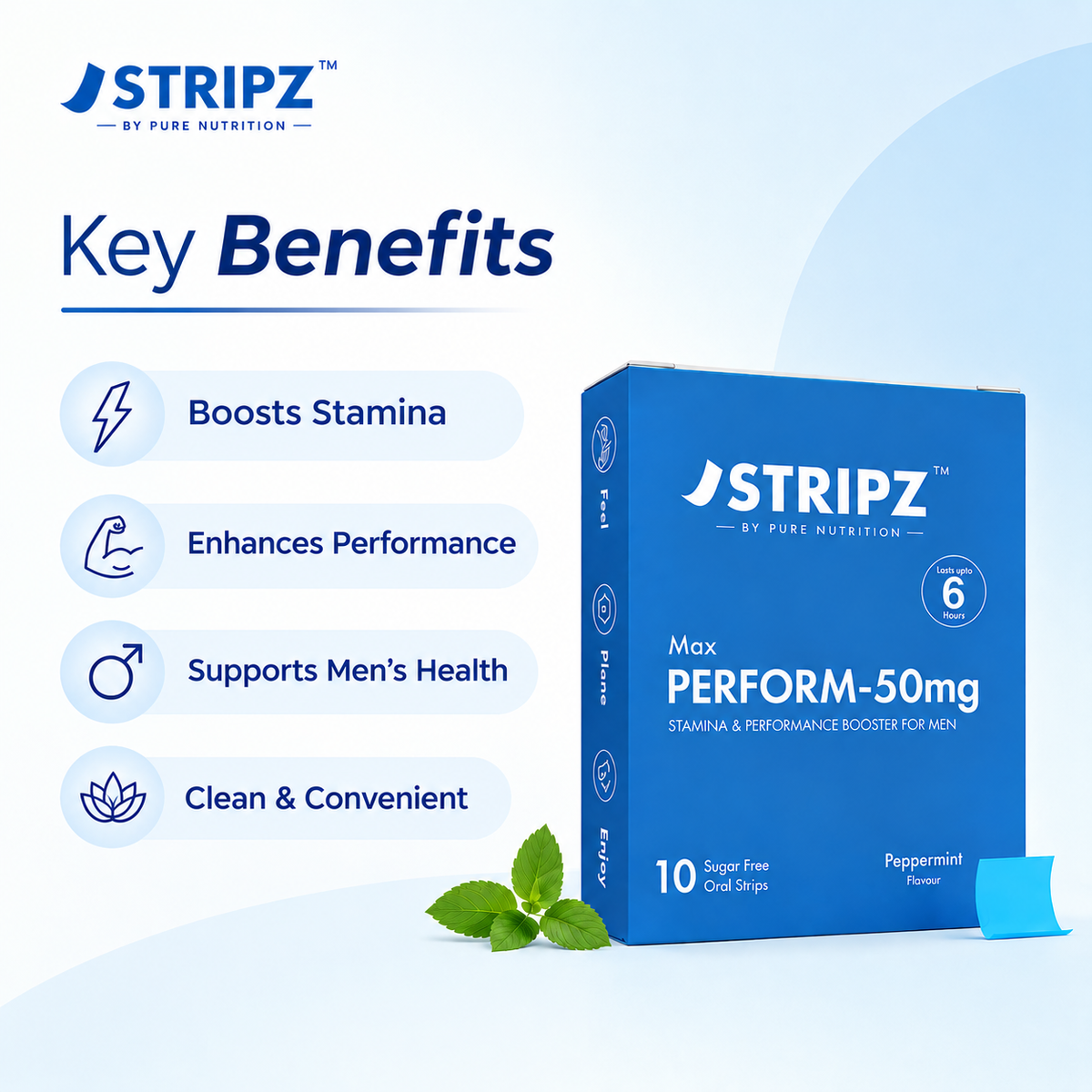 Pure Nutrition Stripz Max Perform 50mg 10 Oral Strips