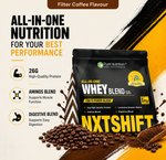 Pure Nutrition All-in-One Whey Blend Filter COFFEE-1kg | 26g Protein per Serving | Whey, Soy & Casein Blend with Creatine, Superfoods & Digestive Enzymes | Muscle Recovery & Performance Support