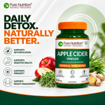 Pure Nutrition Apple Cider Vinegar with Wheatgrass & Spirulina - 60 Veg Caps Pack of 2