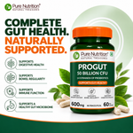 Pure Nutrition Progut Probiotics 50 Billion CFU Capsule for Digestion & Gut Health | 60 Capsule