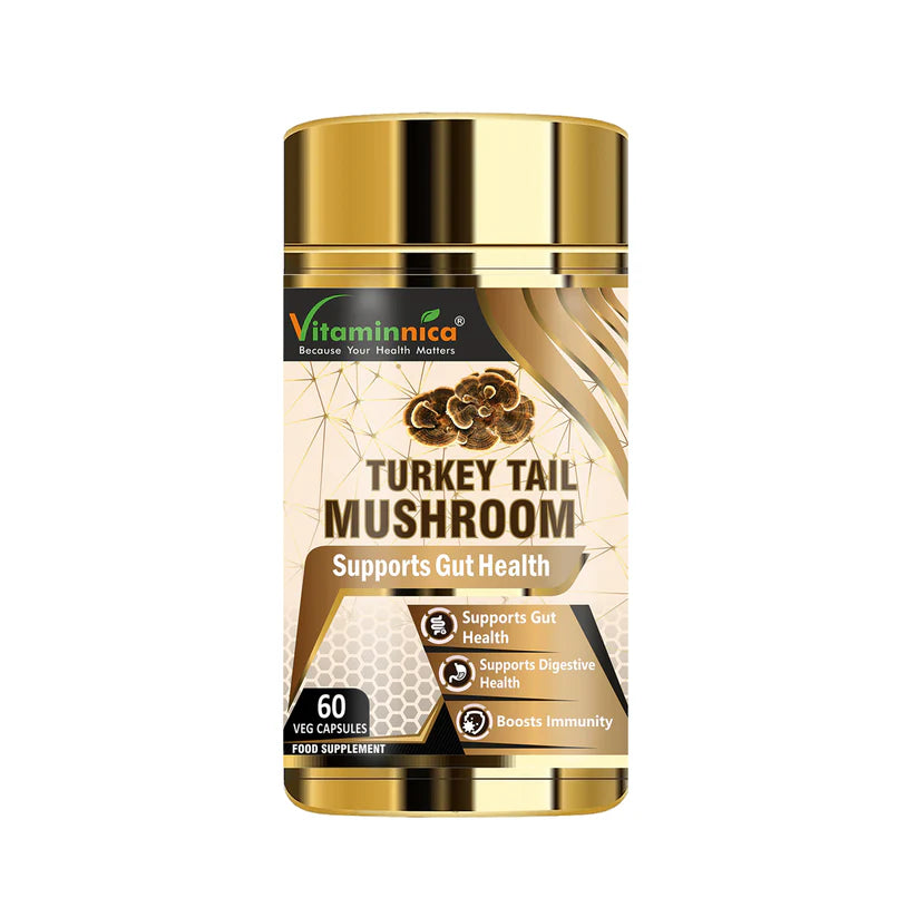 Vitaminnica Turkey Tail Mushroom Capsules - Immune Defense & Gut Health, 60 Count