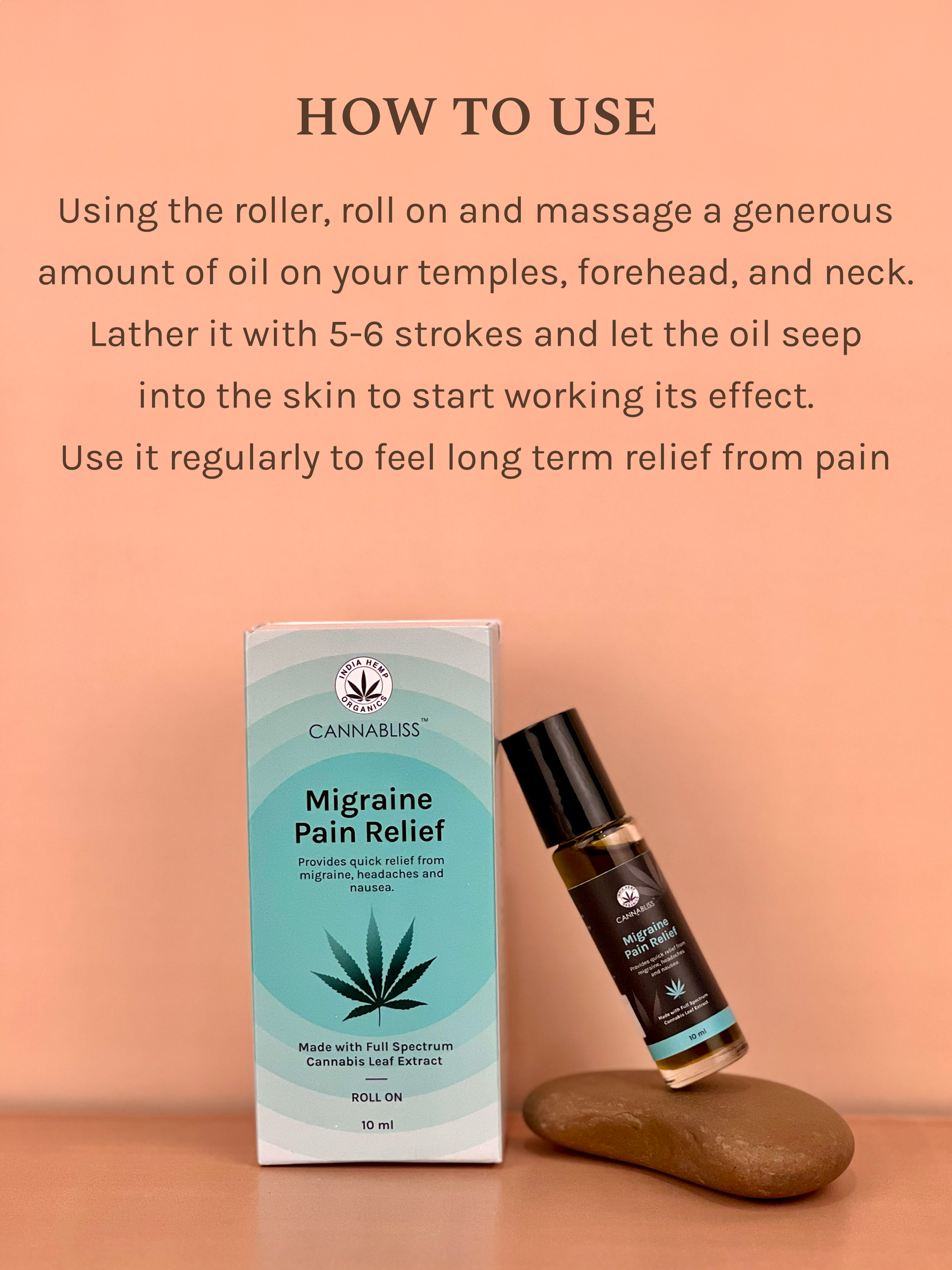 India Hemp Organics Cannabliss Migraine Pain Relief Oil - 10ml