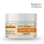Kayee Ayurveda 20% Vitamin C Night Cream for Face, Brightening & Moisturizing Overnight Facial Cream for Dull Skin, Helps Improve the Appearance of Dark Spots, Uneven Skin Tone & Texture | 50 g