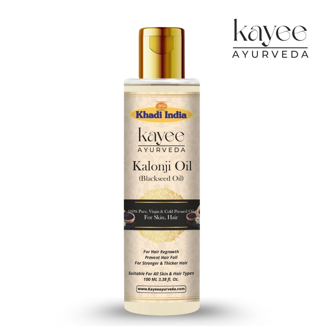 Kayee Ayurveda Kalonji Oil for Skin & Hair | Natural Black Seed Oil for Hair & Scalp Nourishment, Dry Skin Moisturization, Hair Conditioning, Smoothness & Healthy-Looking Natural Shine | 100 ml