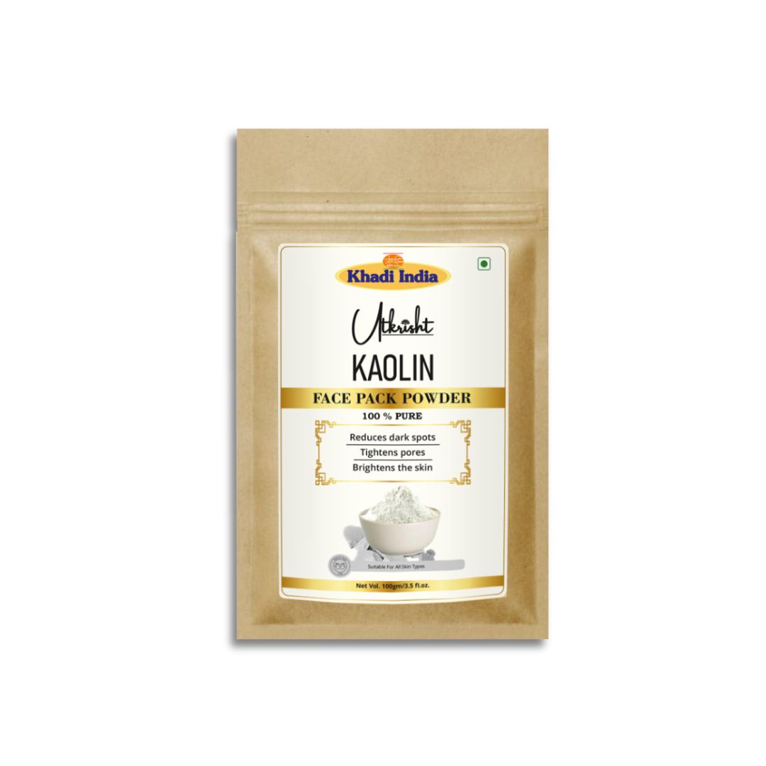 Khadi Kaolin Clay Powder for Face & Skin | 100% Natural White Clay | Deep Cleansing & Oil Control Face Pack | Helps Remove Dirt, Impurities & Excess Oil | Pore Care for Oily & Acne-Prone Skin | 100 gm