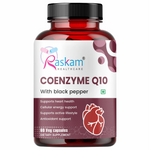 Raskam Coenzyme Q10 (CoQ10) Capsules with Piperine | Supports Heart Health and Vascular Health | 100% Vegetarian – 60 Capsules
