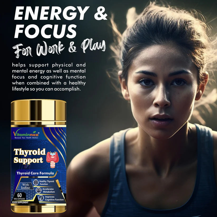 Vitaminnica Thyroid Support Complex Capsules - Healthy Metabolism, Energy & Focus, 60 Count