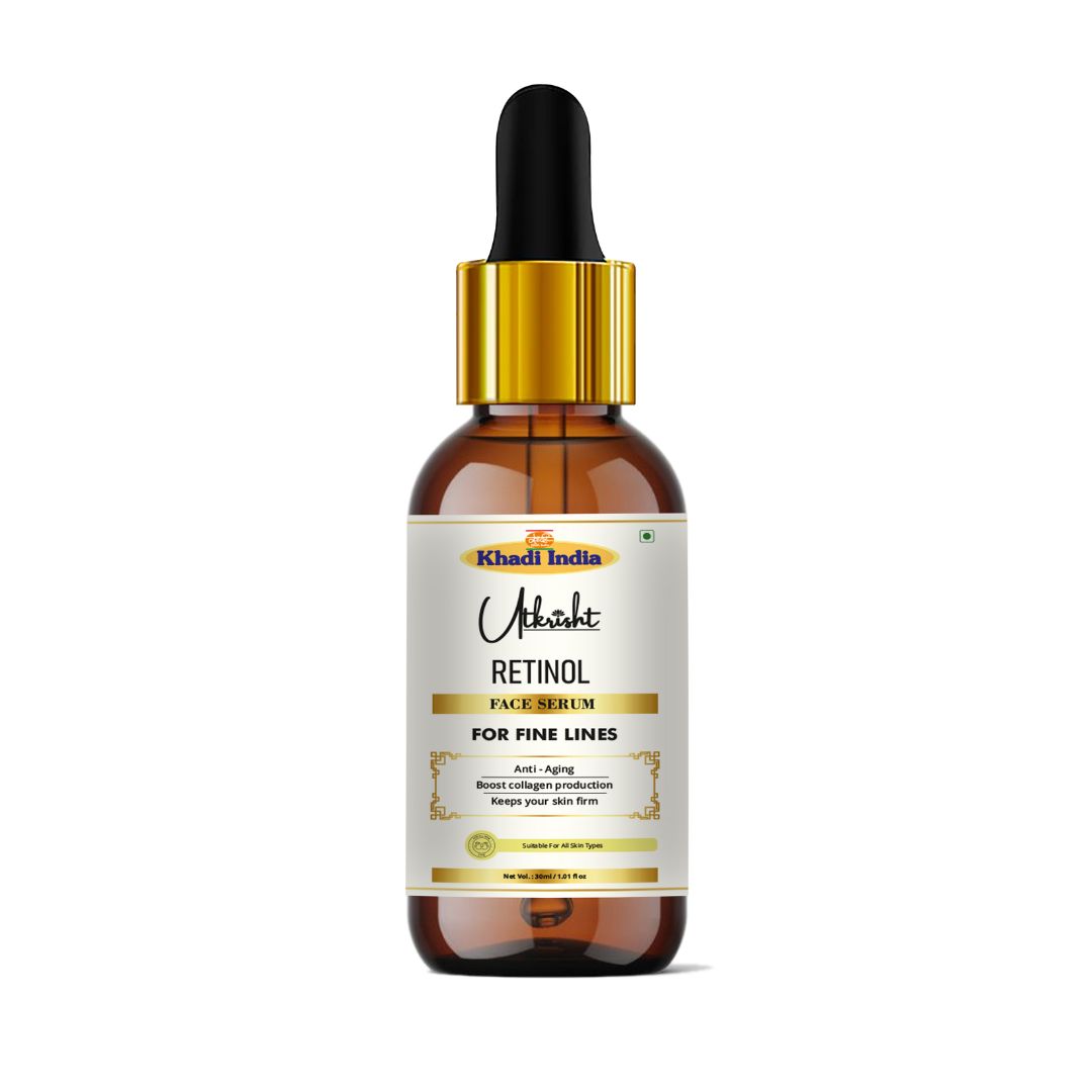 Khadi Retinol Face Serum for Anti-Ageing & Skin Renewal | Fine Lines, Wrinkles & Dark Spot Care | Helps Improve Skin Texture & Firmness | Lightweight Night Serum | For All Skin Types | 30 ml