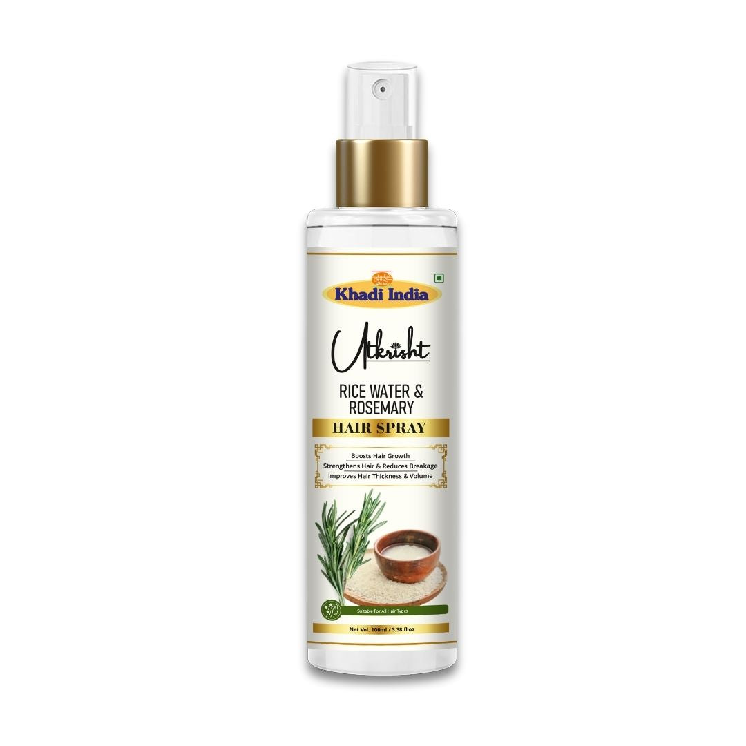 Utkrisht Khadi Pure Rice Water & Rosemary Hair Spray | Strengthening Scalp Tonic for Hair Growth & Hair Fall Control