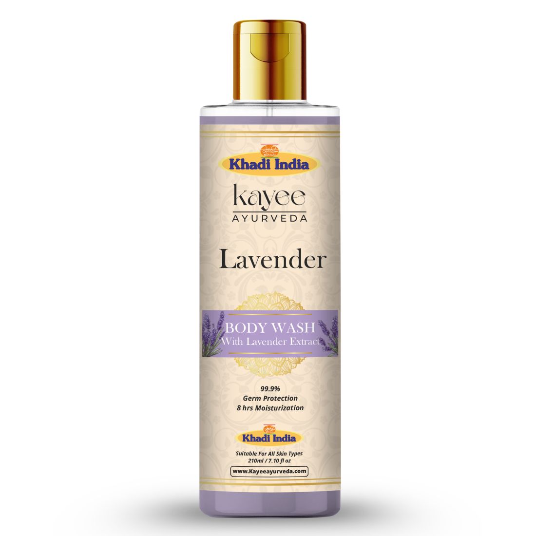 Kayee Ayurveda Lavender Body Wash | Refreshing Lavender Shower Gel for Gentle Daily Cleansing | Helps Wash Away Dirt, Sweat & Excess Oil While Leaving Skin Clean, Soft, Fresh & Pleasantly Fragrant | Suitable for Regular Use | 210 ml
