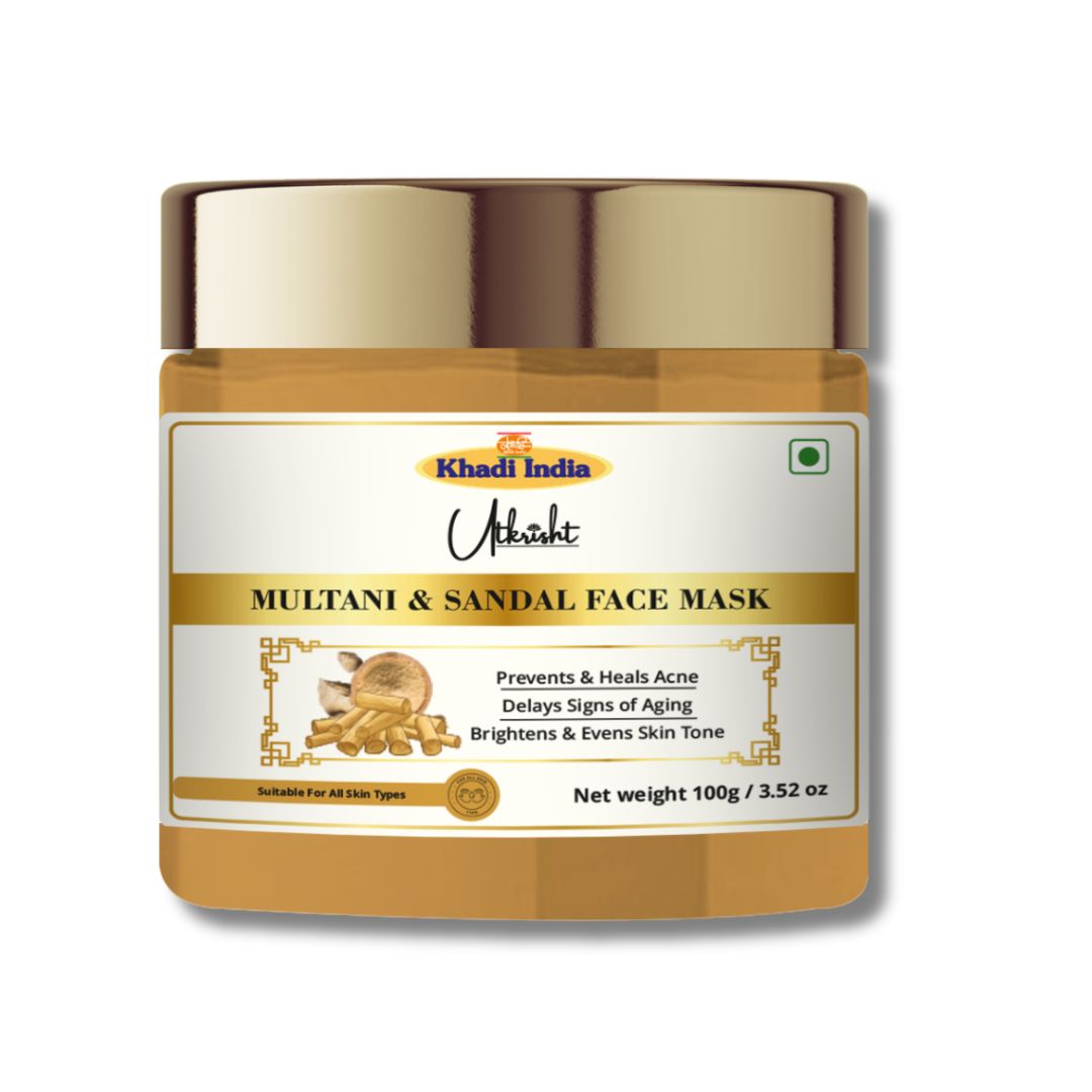 Khadi Herbal Multani Mitti & Sandal Face Pack (100gm Each)
