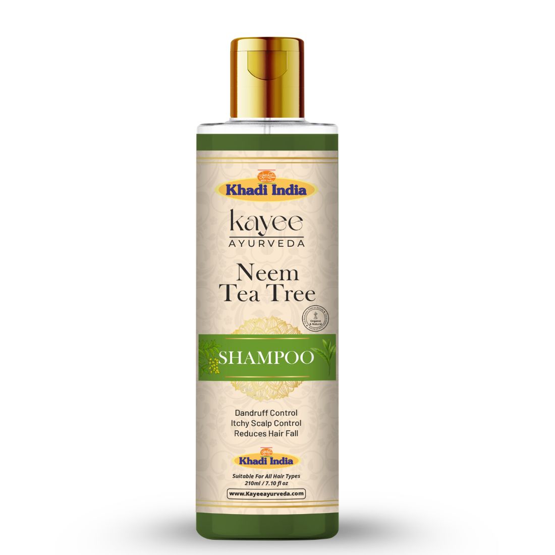 Kayee Ayurveda Neem & Tea Tree Herbal Shampoo | Scalp Care Shampoo for Oily, Dull & Flaky-Looking Scalp | Herbal Hair Cleanser for Freshness, Cleansing, Hair Conditioning & Healthy-Looking Shine | 210 ml