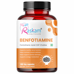 Raskam Benfotiamine+ 600mg Capsules - Antioxidant & Energy Support - Promotes Nerve Health & Metabolic Function - Nutraceutical Supplement 100-Capsules